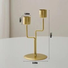 1pc Nordic Style Luxury Standing Retro Metal Candle Holder For Party, Wedding Decor, Romantic Dinner Atmosphere Set, Table Centerpiece