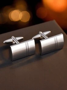 銅製幾何圖案和人造水晶男士袖扣,適用於婚禮、商務和日常穿著 - 彩色 - 查看 9