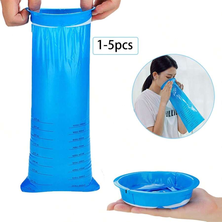 1/2/3/4/5/10/15/20个一次性呕吐袋和便携式晕车呕吐袋，适用于孕妇呕吐袋和晕车袋，适用于汽车旅行和飞机。旅行一次性用品旅行酒店必需品户外必需品房间用品海滩旅行迷你经期一次性用品浴室配件