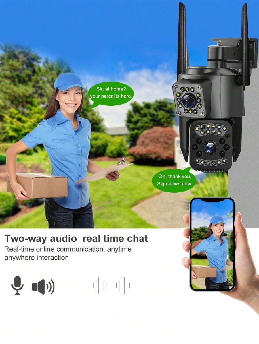 Reletech 4K PTZ Security Camera Surveillance System Outdoor, IP PoE 360 ...