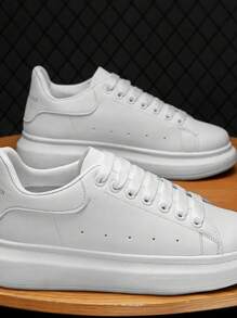 Unisex Dress Casual Tennis Shoes With Thick Sole, Very Comfortable, Lightweight Casual Shoes - 白色 - 查看 8