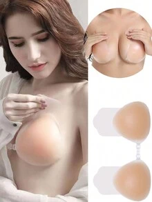 1对隐形硅胶乳贴，自粘式乳贴 - 米色 - 查看 3