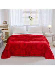 1 Pieza Manta De Cama De Franela Para Uso Doméstico 190*210cm - Negro - Ver 1