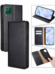 keyunfei 1 Miếng Đen Màu sắc Từ tính Ví Đứng , Chống sốc , Ví thẻ , chất liệu da PU Ốp lưng điện thoại Lật Tương thích với Redmi 8 - màu đen - Xem 2