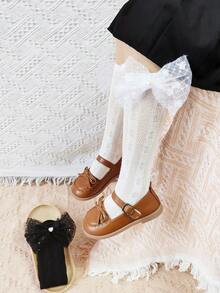 2 đôi Cô gái Tim & Laser Hoa Lưới Vớ Với Bowknot - Nhiều màu - Xem 1