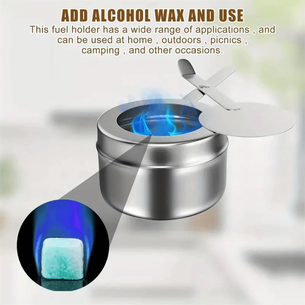 4Packs Stainless Steel Fuel Holders, Chafing Fuel Holders With Cover