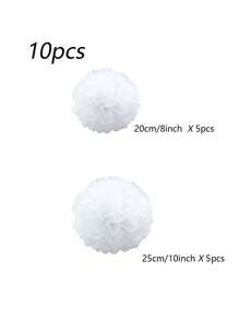 10入組彩色/白色紙絨球,適用於婚禮、新娘派對、嬰兒派對、生日派對、訂婚派對、單身派對等裝飾活動 - 彩色 - 查看 11