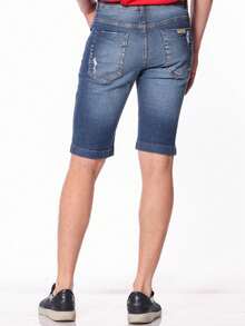 Men Denim Shorts - 藍色 - 查看 4