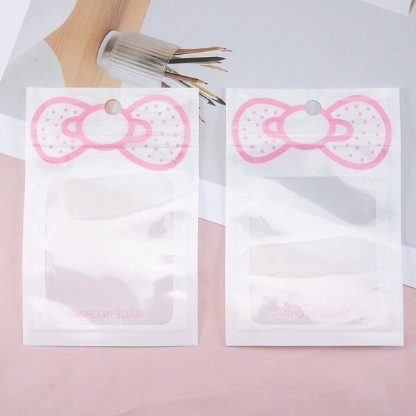 50pcs Sweet White Bowknot Gift Bags Self-Sealing Bags Anti-Oxidation, Air-Tight Bags For Jewelry Packaging And Storage