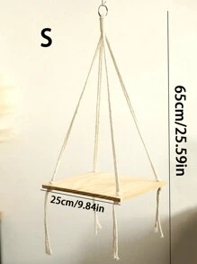 1 Miếng Boho Dệt tay Dây thừng Hình vuông Nhiều lớp Bằng gỗ Cái giá Đối với Nhà  , Khách mời có thể sử dụng Đối với Nồi Hoặc Hộp đựng - Màu be - Xem 3