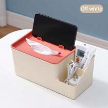 Multifunctional Smiling Face Tissue Box For Various Scenes, Available In 3 Colors - Ivory White - View 1