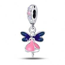 S925 Sterling Silver Fairy Series - Nàng tiên bướm, Vườn bướm xứ sở thần tiên, Vòng tay sáng tạo lãng mạn thời trang của nàng tiên ánh trăng và Phụ kiện vòng cổ/vòng tay tự làm, 1 chiếc, Thích hợp làm quà tặng cho chị gái, Lễ hội - Dòng truyện cổ tích bằng bạc Sterling--Vườn bướm xứ sở thần tiên - Xem 15