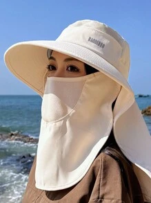 JOYLORD 1pc Ladies' Fashionable Sun Hat With Wide Brim & Shawl & Ponytail Hole For Spring/Summer - Multicolor - View 10