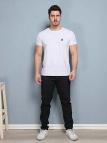 Calça Denim Masculina Skinny com Lycra Elastano Slim Original Festas Final de Ano - Preto - Visão 7