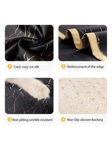 1入組絨織沙發坐墊，適用於沙發、臥室、書房、窗台、辦公室，四季通用，高端沙發罩，蓋座墊 - 黑色 - 查看 2