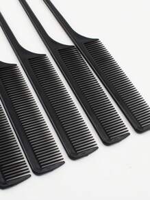 5pcs Women's Black Makeup & Hairdo Styling Combs Set, Including Tail Comb, Hair Comb, Small Comb, Braid & Hair Bun Styling Tools ,Hair Styling Tools Hair Accessories - Black - View 6