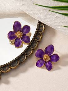 1 par de aretes de flor pequeña esmaltada para mujeres, adecuados para fiestas, exteriores y uso diario en San Valentín