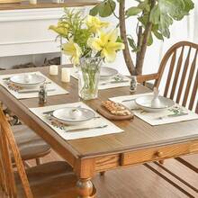 4 Piezas Conjunto De Posavasos De Pascua Con Patrón De Conejito Y Flor Para Mesa Y Mesa De Té, Decorativo, A Prueba De Manchas, Resistente Al Calor - Beis - Ver 7