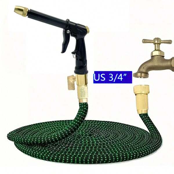 1 Stück Hochdruck-autowasch-wasserpistole, Automatische Teleskopschlauch, Multifunktionale Gartenschlauch/wasserpfeife Mit 3/4 Ventilgewinde