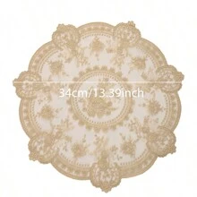 4 Piezas Posavasos Redondos De Encaje Floral Para Mesitas De Noche, Velas, Jarrones, Mesas De Café, Tv, Decoración De Escritorio