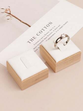 1pc Natural Bamboo Wooden Ring Holder Jewelry Display Stand