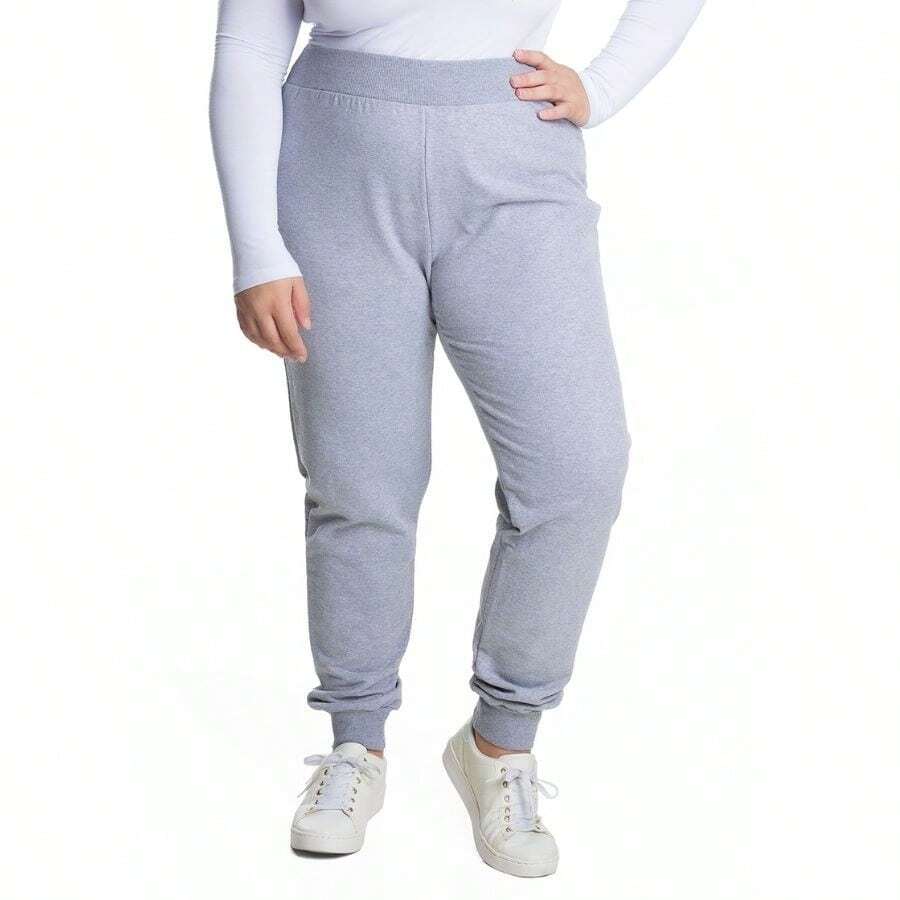 Plus Size Sports Leggings & Pants - Màu Xám nhạt - Xem 1