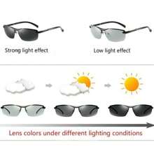 Men's Color-Changing Fashion Glasses For Both Day And Night Driving Riding Outdoor Sports Glasses Beach Accessories Glasses Shades Looks Street Style And Suit For Sweater Jacket Sweatshirt Hoodie Leather Pants And Cargo Pants For Summer Beach Vacation,Outdoor,Travel
