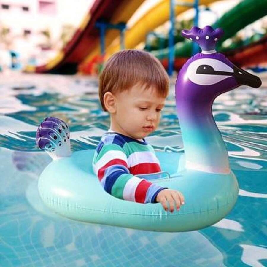 Flotador de piscina Círculo Inflable Para Sentarse En El Agua Salvavidas Pavo Real Flotadores de piscina para niños - Multicolor - Ver 1