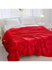 1 Pieza Manta De Cama De Franela Para Uso Doméstico 190*210cm - Negro - Ver 4