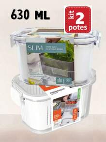 Bottles,Jars & Boxes - 套件 2 矩形盆. 630ml 編號.1767 - 查看 2