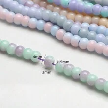 4MM Hai tông màu Hạt Hạt thủy tinh , Bắt chước Sứ Ngọc Hạt , DIY Thủ công Đồ trang sức Vòng tay Vòng Cổ Làm Chất liệu - Hạt ánh sáng hai màu 4MM - Xem 3