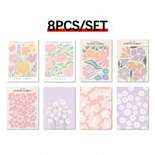 8 قطع ملصقات لوحات فنية جدارية للسوق الزهور - فن جداري مذهل لمنزلك أو مكتبك ، بدون إطار ، لوحات حائط قماشية حديثة ، ملصقات لغرفة ، أدوات ديكور الغرفة ، ديكور المنزل ، ديكور غرفة جمالي ، ديكور غربي ، ديكور حمام ، مطبخ ، غرفة معيشة ، غرفة نوم ، ديكور مكتب - متعدد الألوان - مشاهدة 4