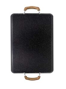 Sarten Comal Doble Con Recubrimiento Antiadherente  Parrilla Asado Love Cook Fabricado en Korea - Negro - Ver 4