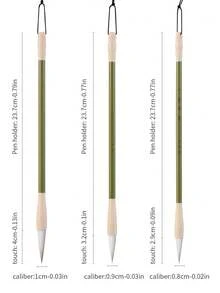 Calligraphy Brush Set For Beginners, Includes Knitted, Wolf Hair And White Cloud Brushes, Suitable For Writing And Painting In Chinese Calligraphy, Running Script And Cursive - 3 Wolf Cents - View 2