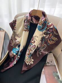 1 Miếng Màu sắc Retro In hoa Paisley Polyester Xa ten Hình vuông Khăn quàng cổ Đối với phụ nữ , Đa chức năng Khăn rằn , Kem chống nắng , Điều hòa Khăn choàng , Đồ trang trí Phụ kiện - Nhiều màu - Xem 3