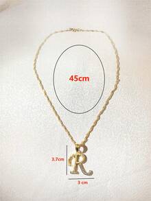 1 Miếng Hợp kim kẽm Chất liệu Với 22k Mạ vàng Màu sắc Mặt dây chuyền chữ cái Dây chuyền , Thiết kế , Thích hợp Cho nam giới Và Của phụ nữ Mặc hàng ngày Và Như - Rượu sâm banh - Xem 2