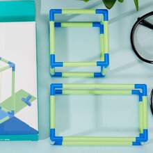 1set Detachable Cubic And Cuboid Frame Models With Edge Length & Surface Area Demonstrator, Interactive Math Teaching Aids - Green - View 4