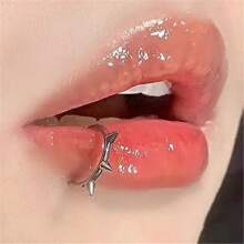 1 pieza Anillo falso de aro para la nariz de acero inoxidable, aros de septum, aro en C para el labio, pendiente, piercing falso de nariz, joyería corporal para mujer sin perforación