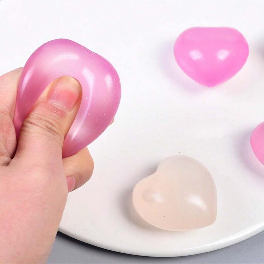 1pc/3pcs/5pcs Color Changing Heart Squeeze Toy With Fragrance, Soft