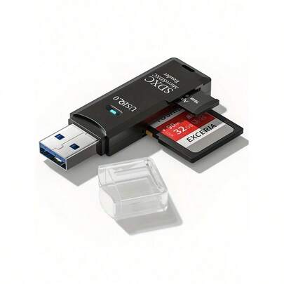 1 Pezzo Lettore Di Schede Sd Usb 2.0, Adattatore Micro-sd A Usb Per Lettori Di Schede Di Memoria Della Fotocamera, Lettore Di Schede Per Laptop