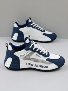 BHZPE Scarpe sportive casual traspiranti in rete per uomo, scarpe da ginnastica comode e antiscivolo con lacci e suola ammortizzante, adatte per attività all'aperto - Blu - Visualizzare 5