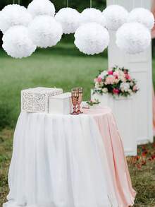 10入組彩色/白色紙絨球,適用於婚禮、新娘派對、嬰兒派對、生日派對、訂婚派對、單身派對等裝飾活動 - 彩色 - 查看 7