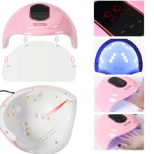 Kit de uñas de acrílico en polvo con lámpara UV/LED, pulidor de uñas, herramienta de lámpara de horneado, decoración de arte de uñas, pegatinas de uñas, papel galaxia, cortauñas y conjunto de molde francés.