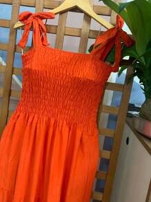 Women Dresses - 橘色 - 查看 3