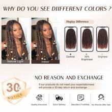 6 gói Tóc Đối với Xoắn 18 Inch Dài Afro   Lập dị Bím tóc Tóc Sợi tổng hợp Chất xơ Bím tóc Nối tóc - Màu Đỏ Sâu - Xem 7