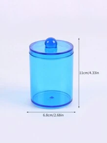 1入圓形透明化妝品收納盒,帶蓋,可裝牙線,適用於桌面梳妝台防塵盒 - 無色 - 查看 14
