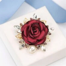 1pc New Korean Style Fabric Flower Brooch, Fashionable All-Match Pin For Coats, Party Favor, Birthday & Holiday Little Gift, Multiple Styles Available