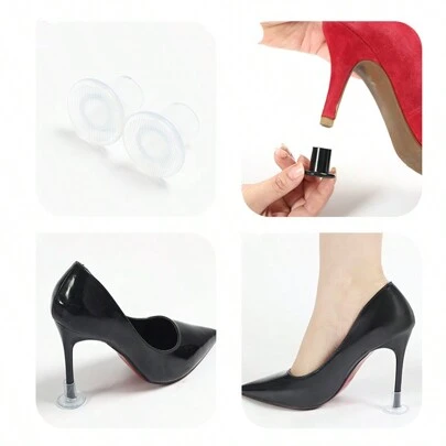2pcs Anti-Slip Noise Reducing Wear Resistant Shoe Heel Caps, Round Shape Heel Protectors For High Heels, Shoe, Spring Summer Picks, Brides Maid Gifts, Room, Bedroom Decor, Bedroom Decor, Beach, Travel, For Men, For Women, Vacation,Cute Stuff