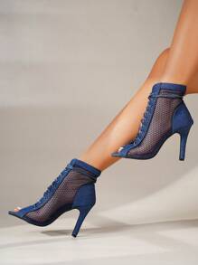 Peep Toe High Heel Hollow Out Fashionable Summer Booties