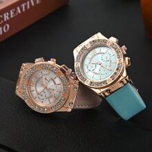 2 Miếng Sang trọng Đồng hồ Đối với phụ nữ Với Và Hợp thời Phong cách , Thích hợp Đối với Hằng ngày Mặc - Hoa hồng vàng - Xem 2